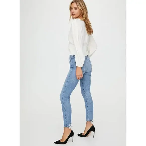 Citizens of Humanity Premium Vintage Harlow Crop Jeans Frayed Hem Light Wash 26 - Picture 2 of 16